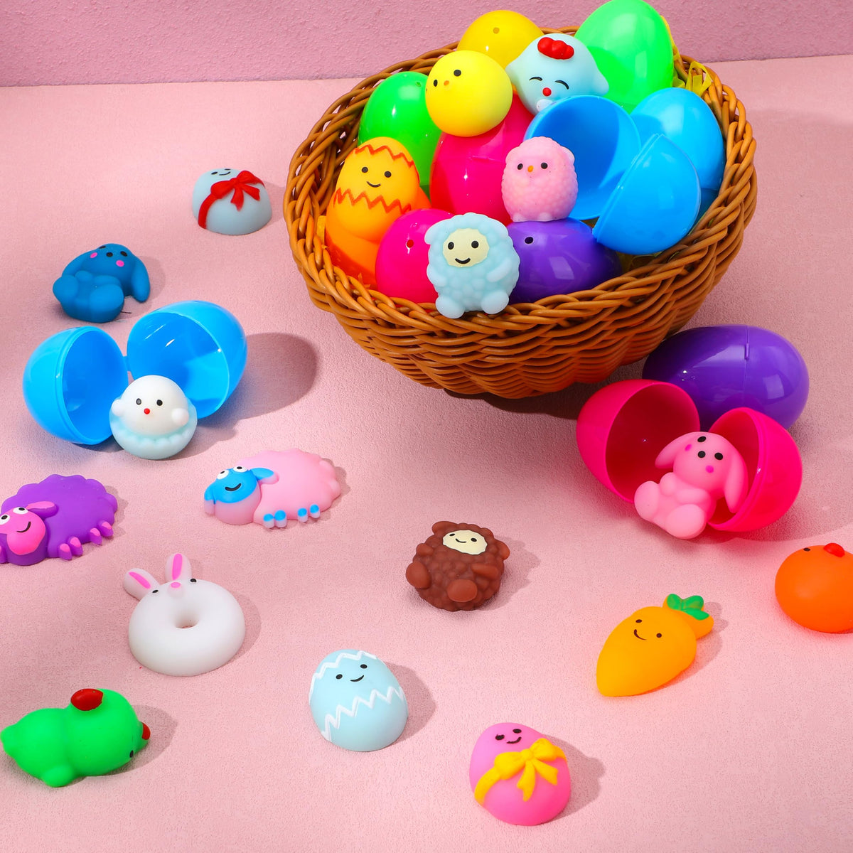 Kawaii mochi squishies inside JOYIN eggs offer stress-relief during activities