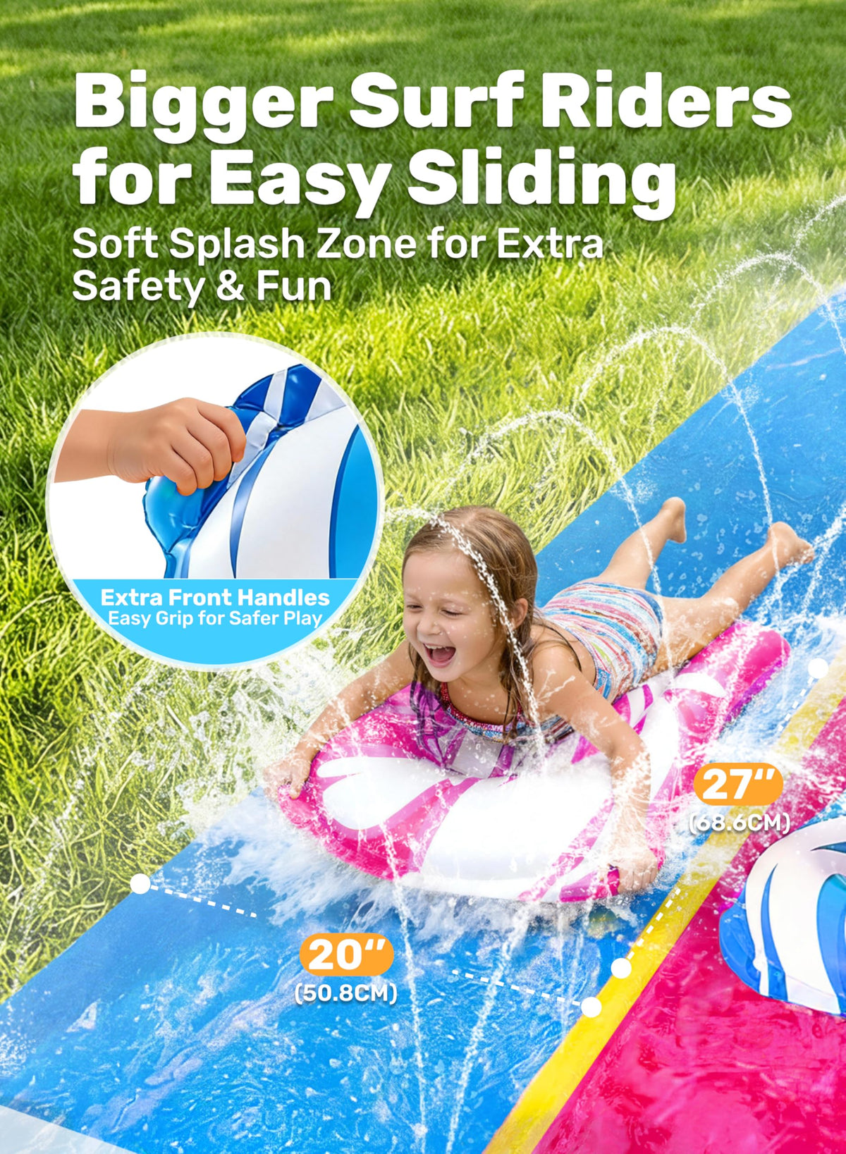 JOYIN sprinkler system offers one-side spray to refresh kids while sliding
