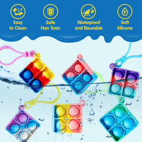 JOYIN Silicone Square Pop Keychain with soft texture for focused play.