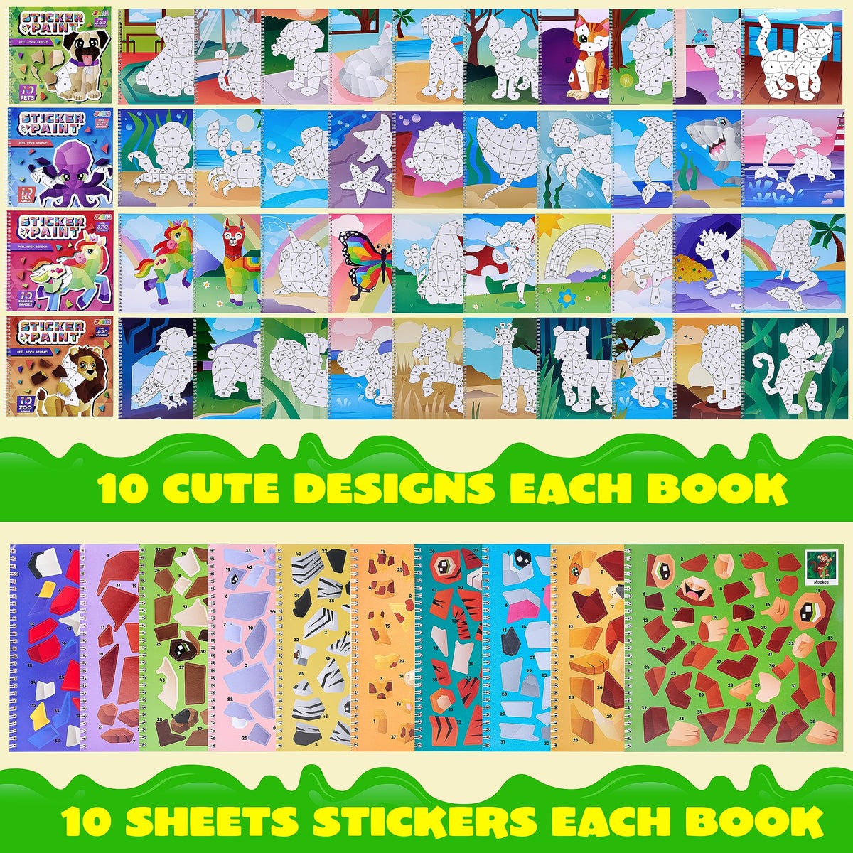 JOYIN sticker paint book wildlife page engaging color activity during travel.