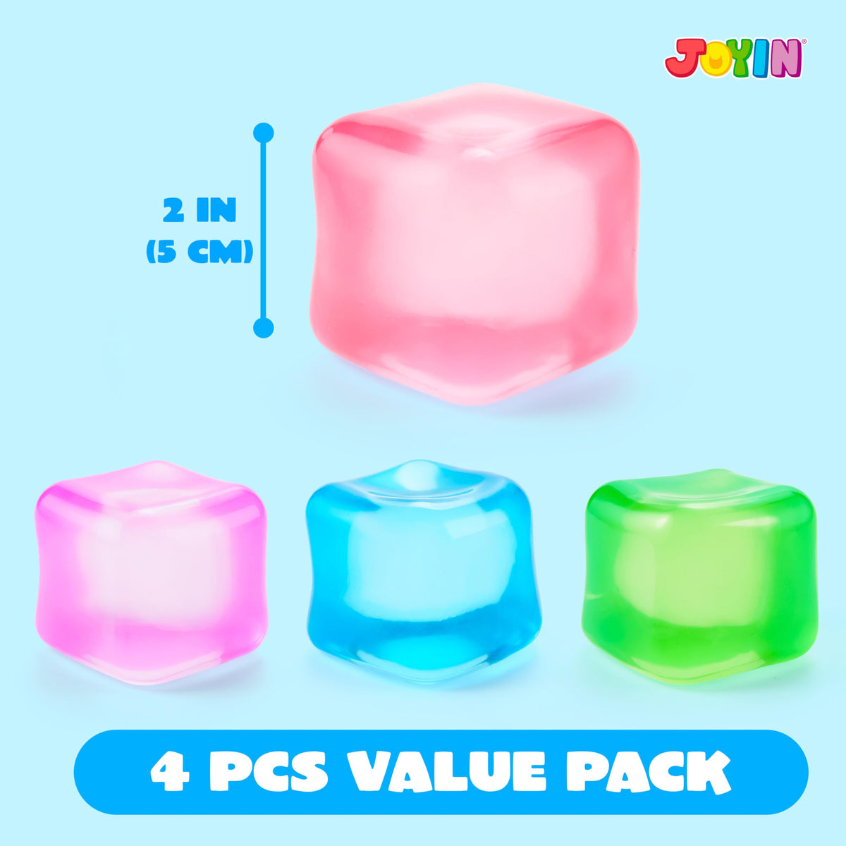 JOYIN stress cube party favor, vibrant 2inch squishy cubes for celebrations.