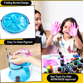 JOYIN tempera paint on canvas demonstrates vibrant, classroom-friendly colors.