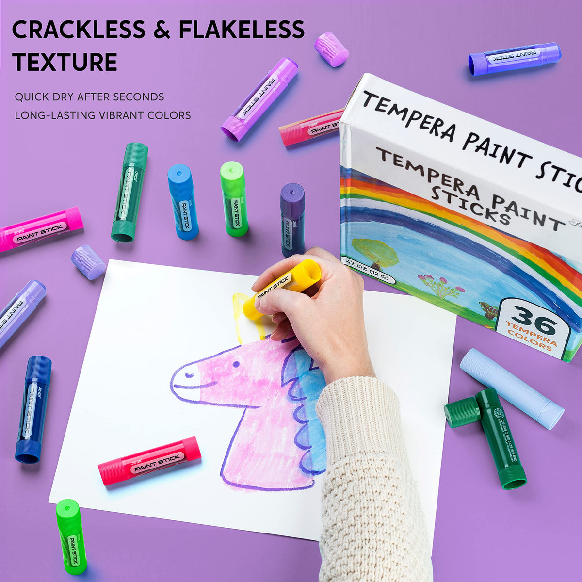 JOYIN tempera sticks with classic colors for classroom drawings