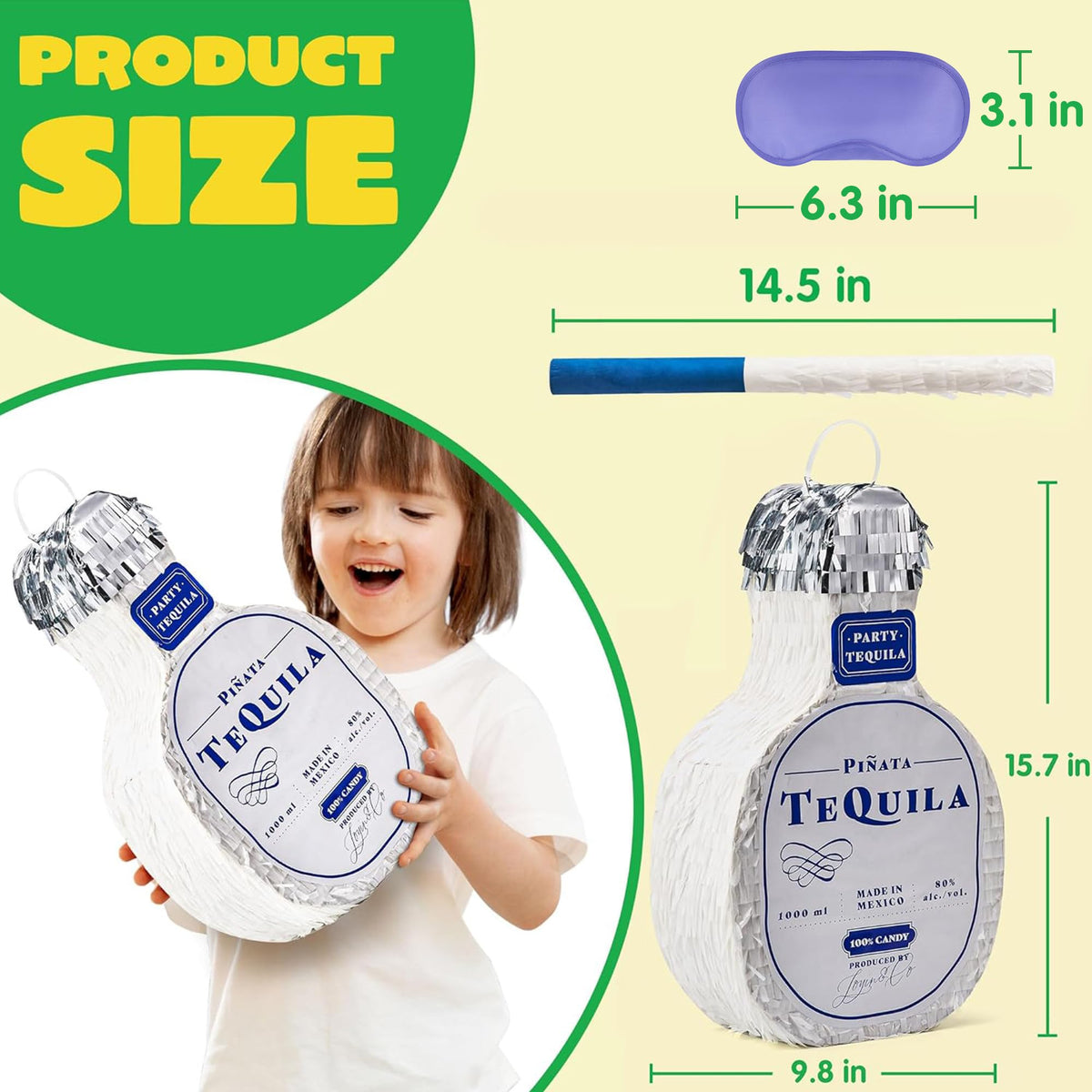 JOYIN tequila bottle pinata side opening facilitates easy filling and setup.