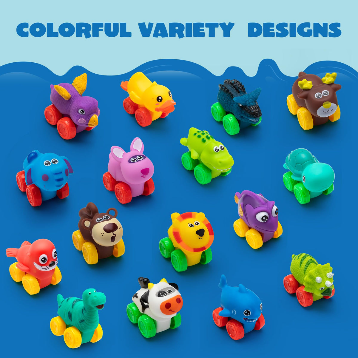 JOYIN bath toy cars with safe materials and sensory-friendly textures.