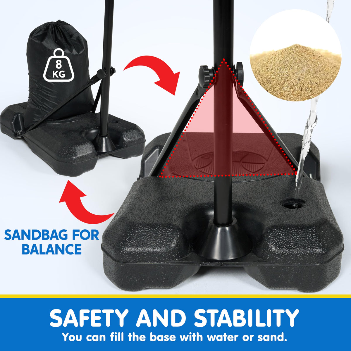 JOYIN triangular-base stability design keeps hoop steady during active games