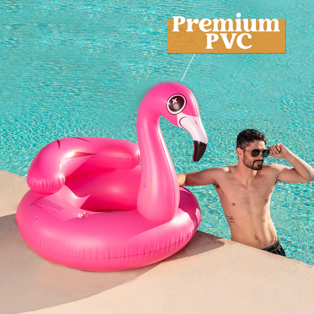 JOYIN tropical flamingo design adds playful vibe to pool time.