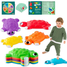 JOYIN Turtle Balance Stones six-pack top view encourages balance and coordination.