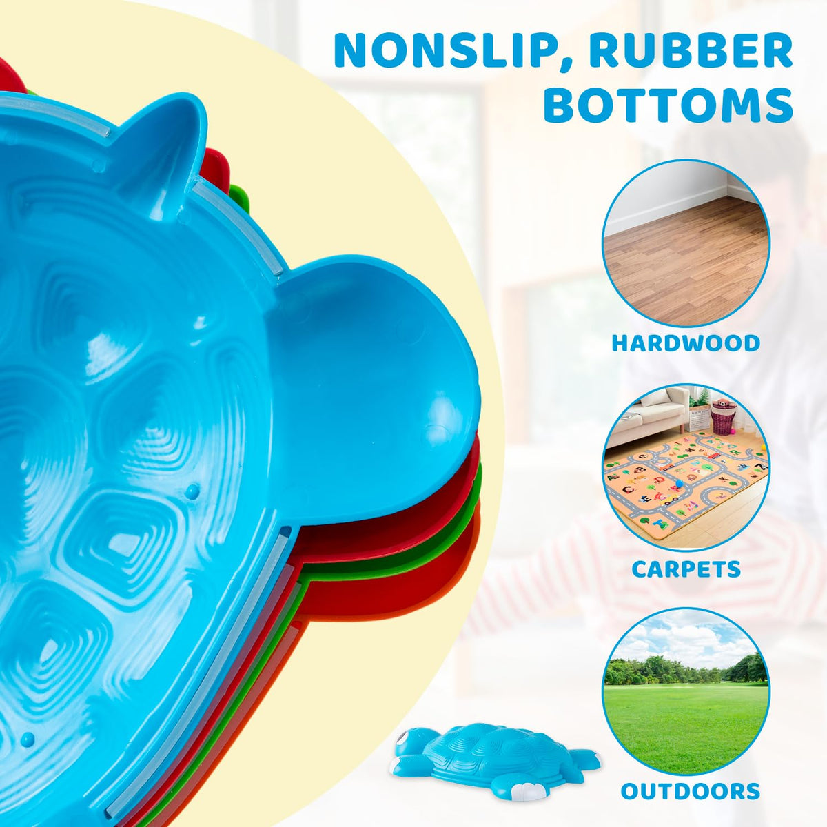 JOYIN Turtle Balance Stones with non-slip edging ensures safe play.