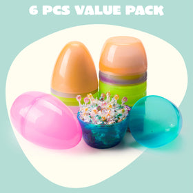JOYIN twist-lock Easter eggs show top and bottom halves securely closed for surprises.