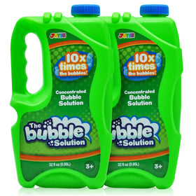 JOYIN two-bottles 64oz bubble refill helps long-lasting bubbles at parties.