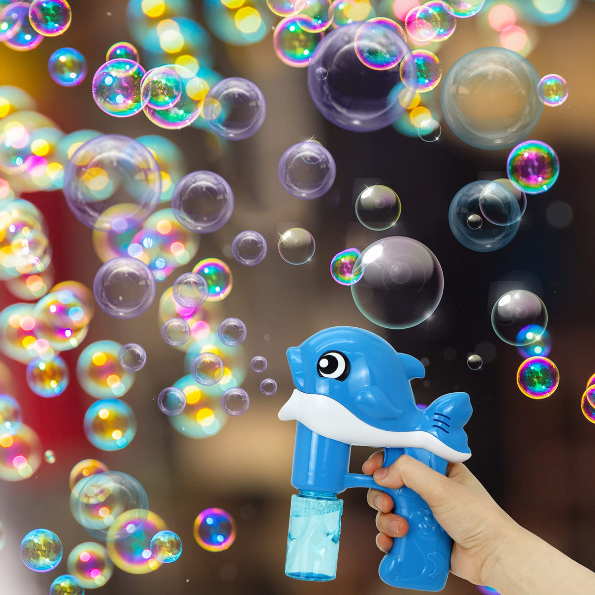 JOYIN two bubble blowers kit side shot for backyard play