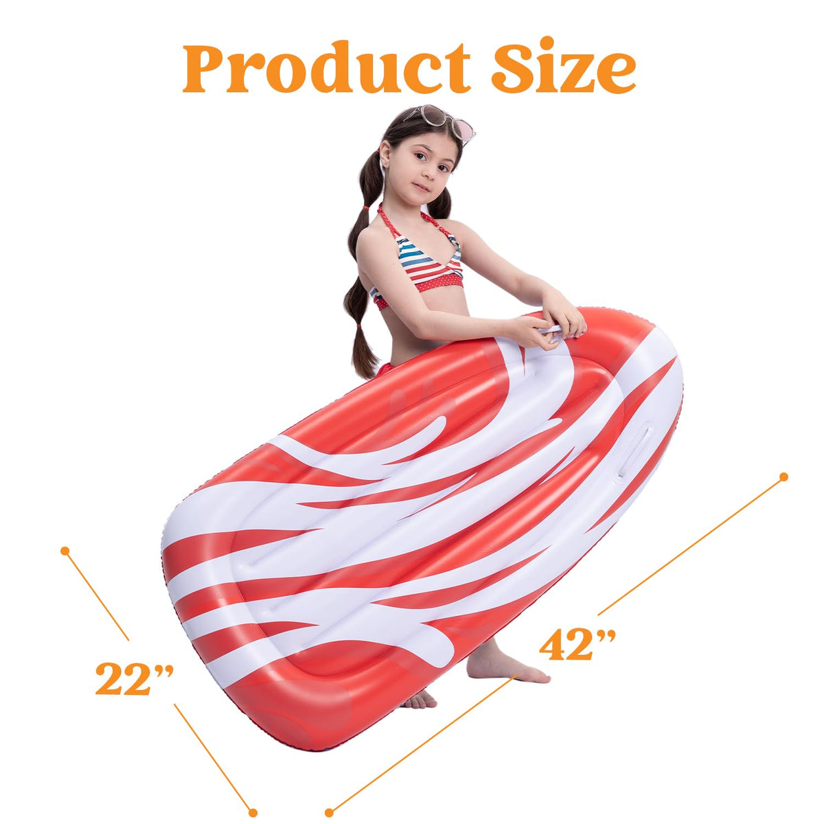 JOYIN two grip handles on body board enhance stability during play.