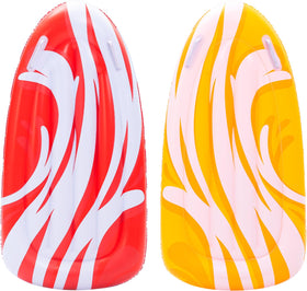 JOYIN two-pack inflatable body boards in red and yellow for water play and learning