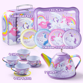 JOYIN Unicorn Tea Party Set cups for small social play and tea-time role play