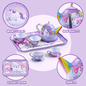 JOYIN Unicorn Tea Party Set plates encouraging sharing during pretend party times