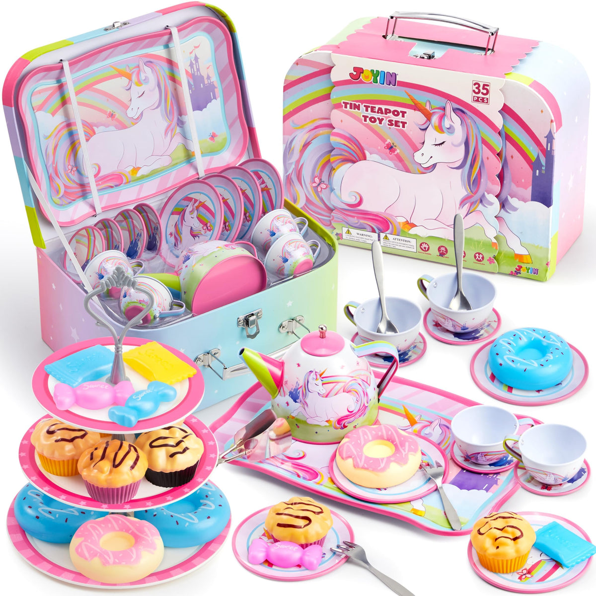 JOYIN unicorn tea pot for imaginative pretend tea time and spark imagination