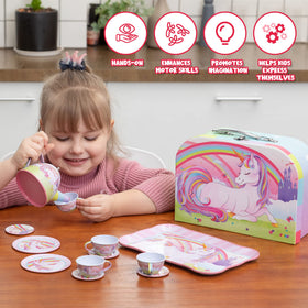 JOYIN Unicorn Tea Set large plate for snacks and display during play