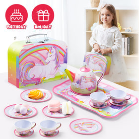 JOYIN Unicorn Tea Set pastel colors ideal for playroom decor
