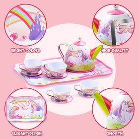 JOYIN Unicorn Tea Set small plates for kids' tiny bites during pretend tea
