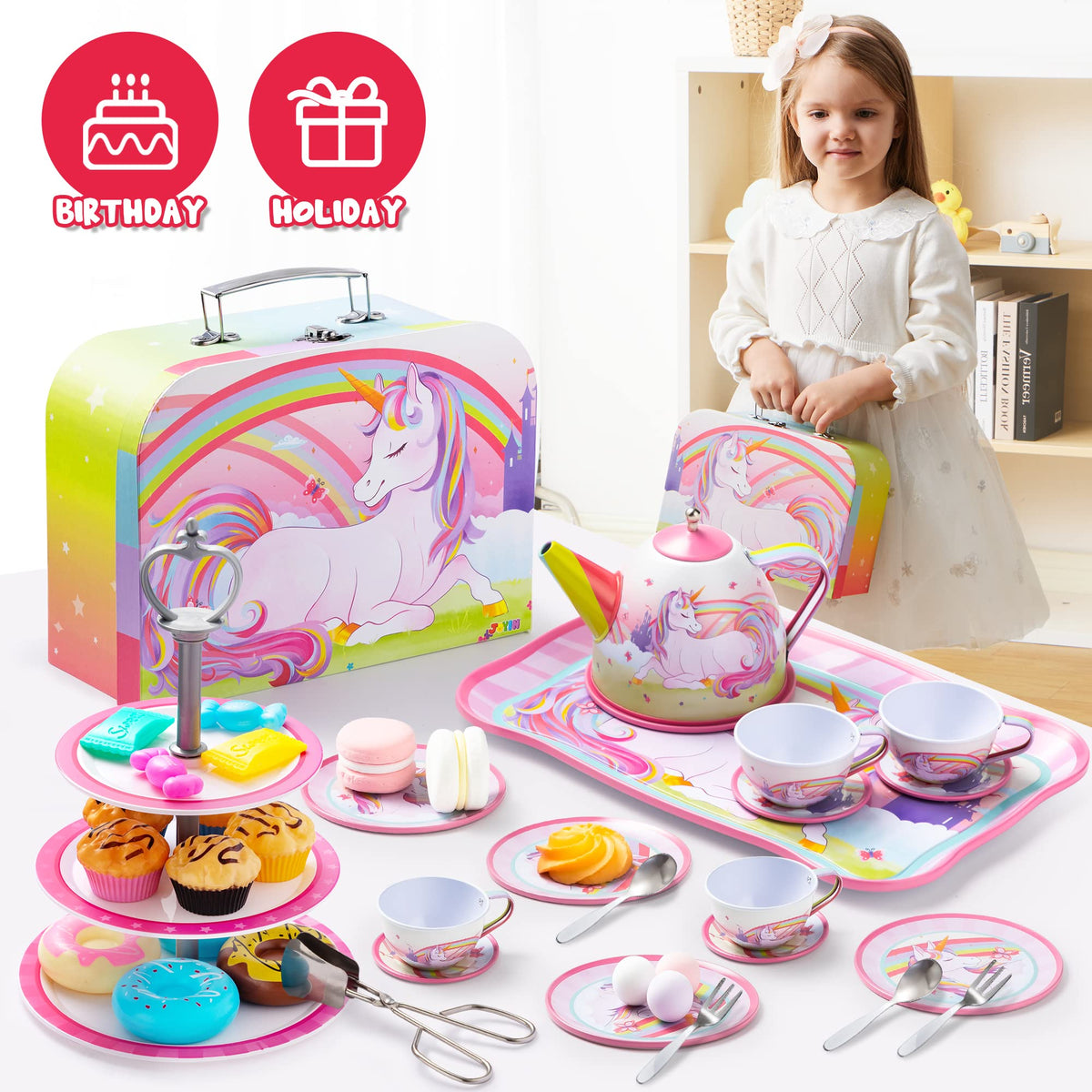 JOYIN unicorn spoons and forks for little hands during pretend meals