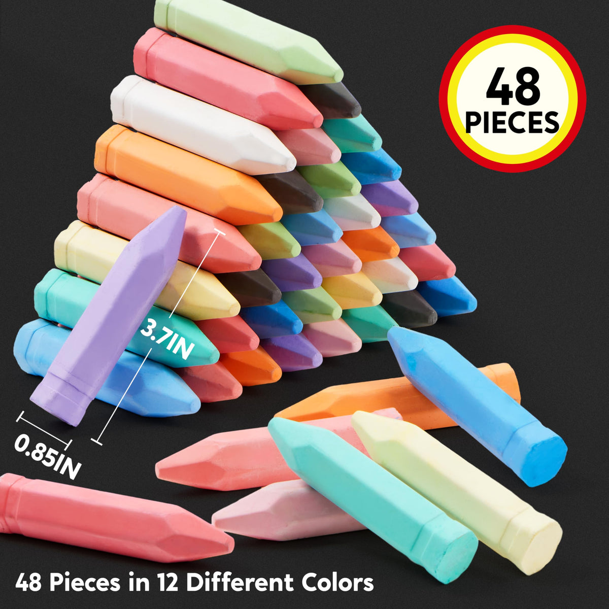 JOYIN 12 colors provide bright, fade-resistant hues for sidewalk art