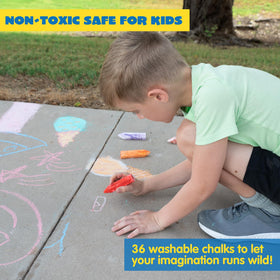 JOYIN washable sidewalk chalk pack for easy cleanup after play