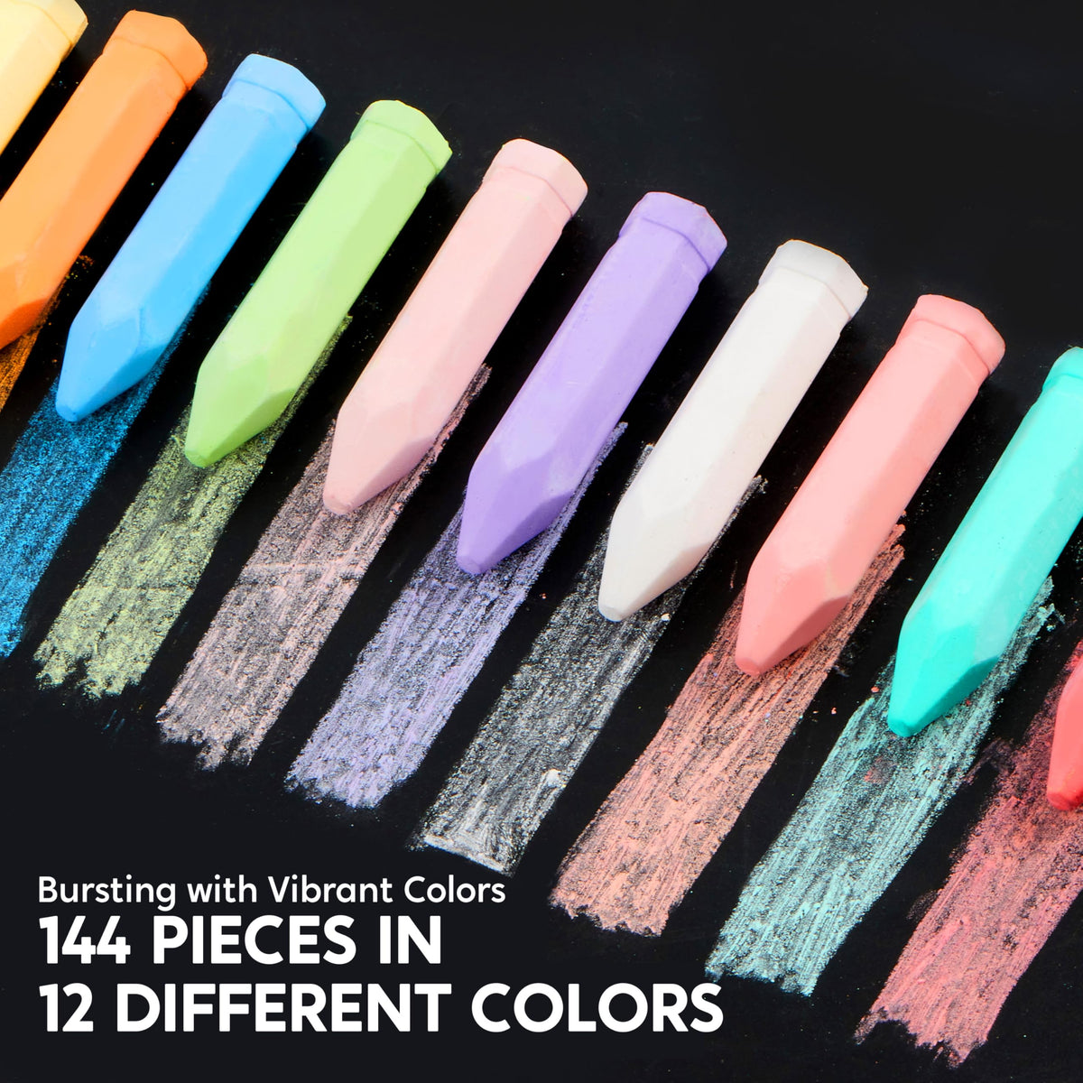 JOYIN washable sidewalk chalk cleans easily from surfaces after play