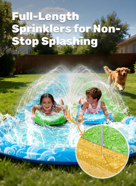 JOYIN water slide blue-green design stands out in sunny yards.