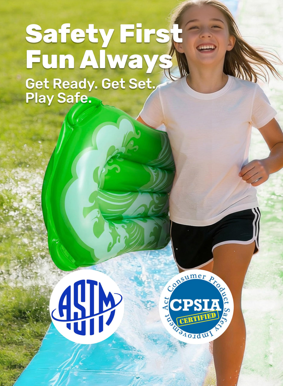 JOYIN water slide easy setup with hose connection in minutes.