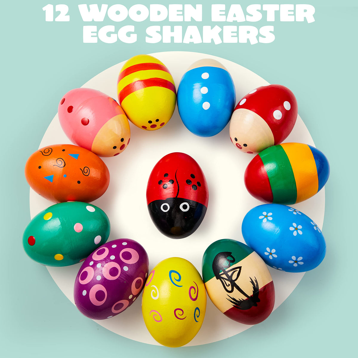 JOYIN egg shaker with painted designs inspires musical exploration in kids.