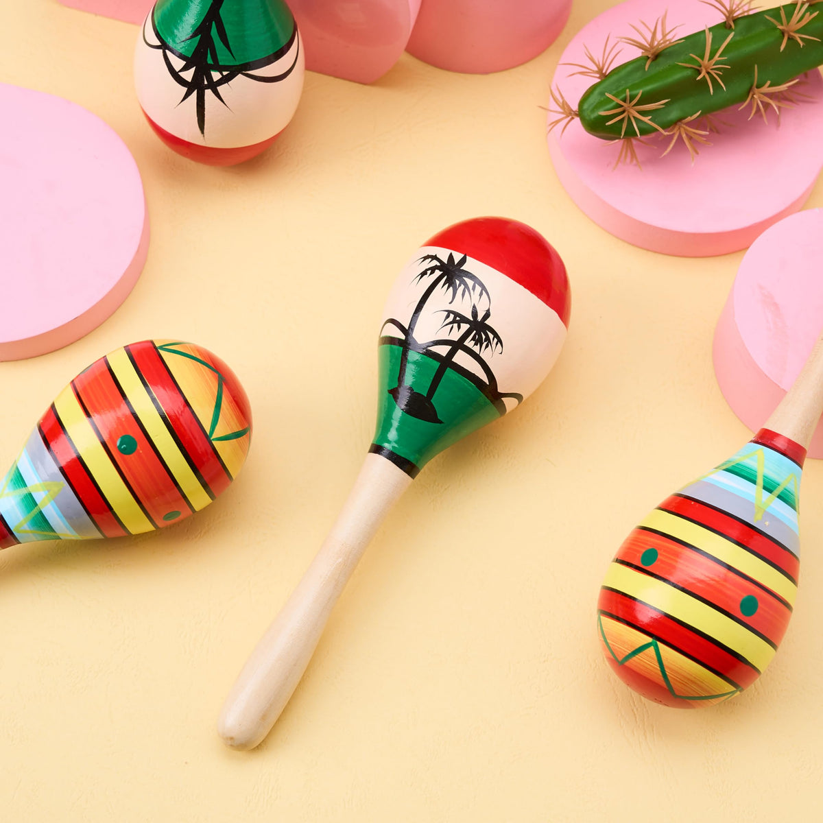 JOYIN wooden maracas Cinco de Mayo setup adding authentic vibe.
