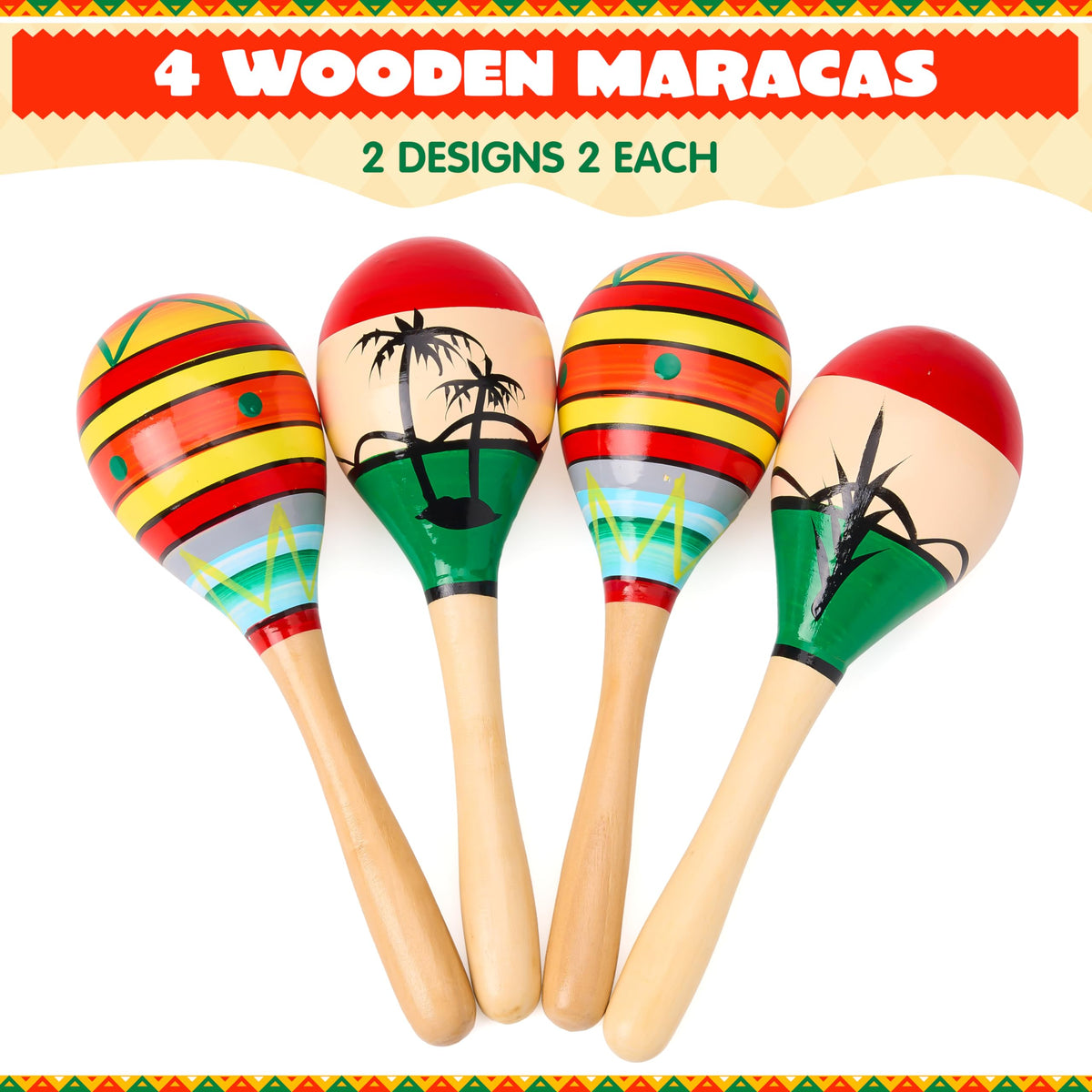 JOYIN wooden maracas design B with vibrant colors for lively fiestas.