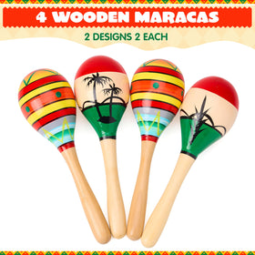 JOYIN wooden maracas design B with vibrant colors for lively fiestas.