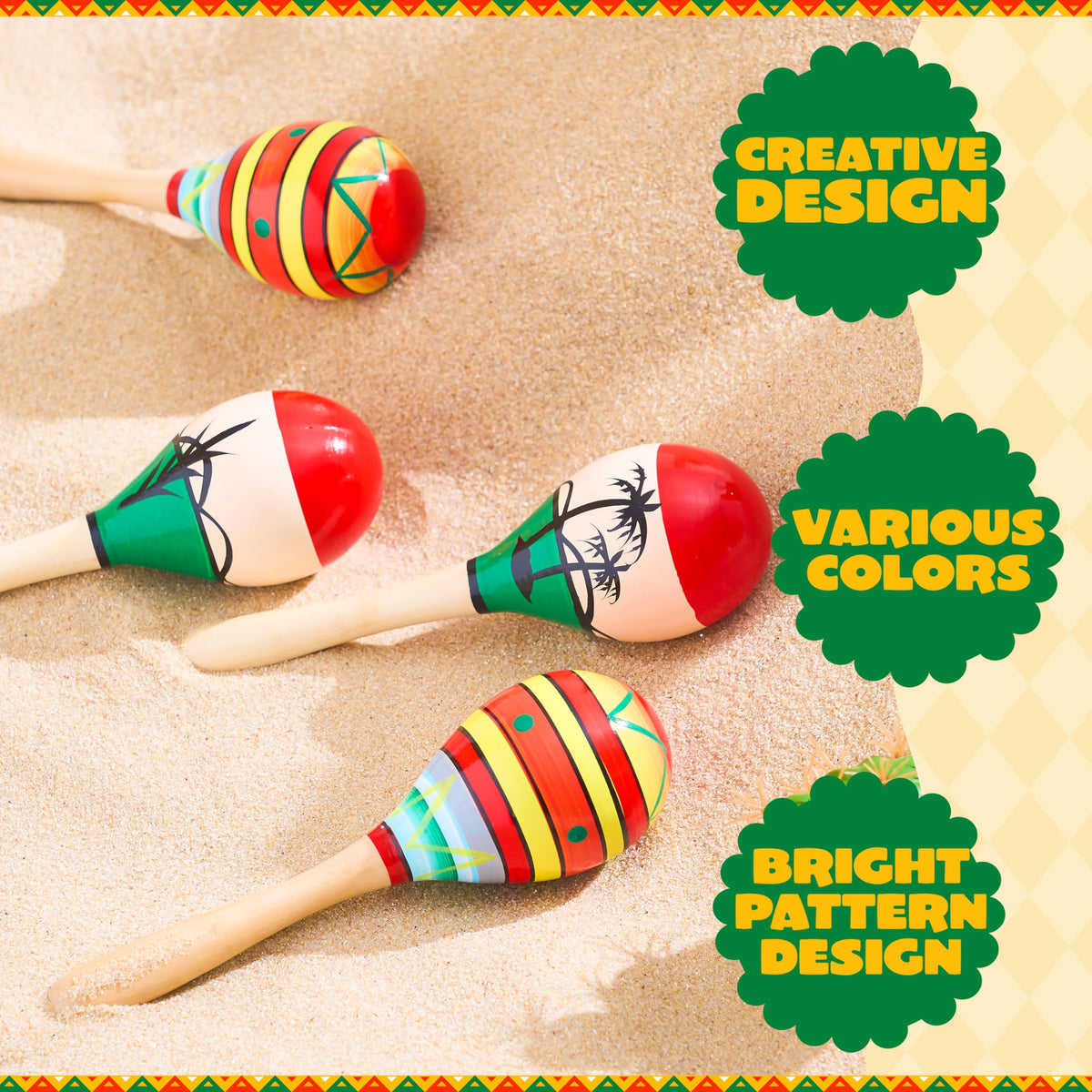 JOYIN maracas festive colors ideal for family celebrations and decor.