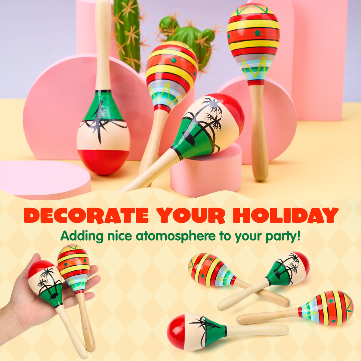 JOYIN wooden maracas as party favors and keepsakes for guests.