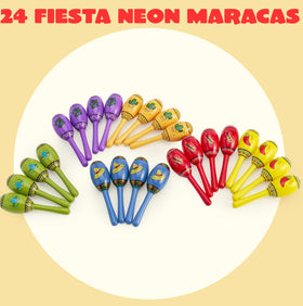 JOYIN wooden maracas six designs in bright colors, ideal for classroom music and celebrations.