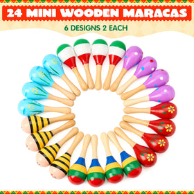JOYIN wooden rattle for babies and kids promotes interactive play and rhythm