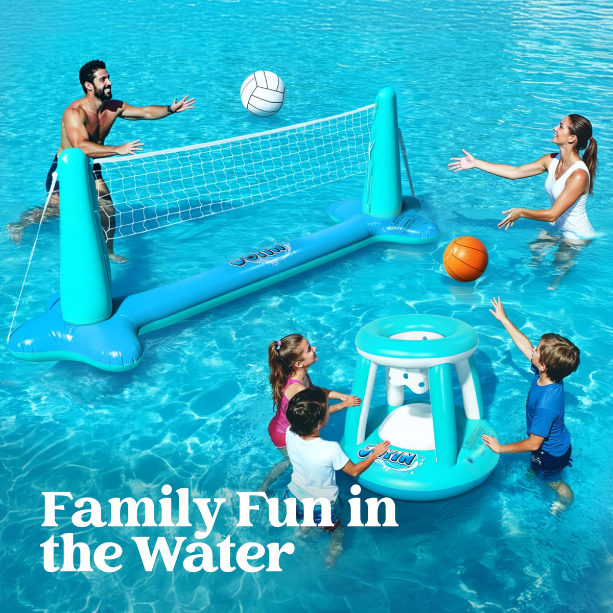 JOYIN XL 5.5-inch basketball for adjustable water play.