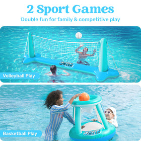 JOYIN XL inflatable volleyball net 125-inch by 38-inch for expansive water court.
