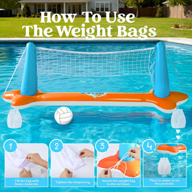 Two weight bags secure the JOYIN XL net for stable setup.