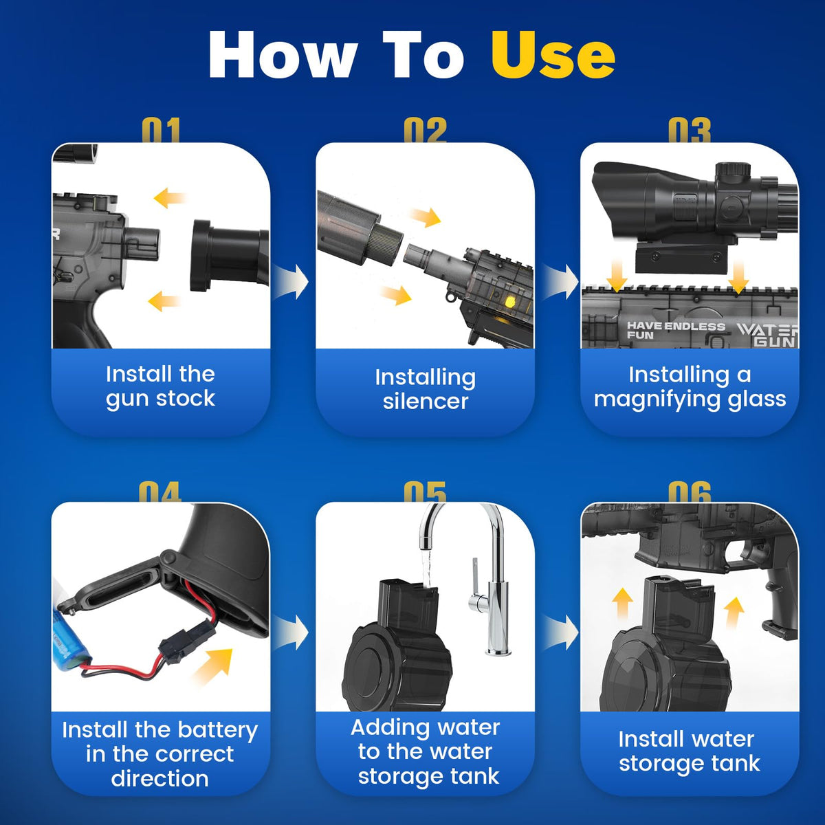 Joyinntere electric water gun waterproof battery compartment protects electronics
