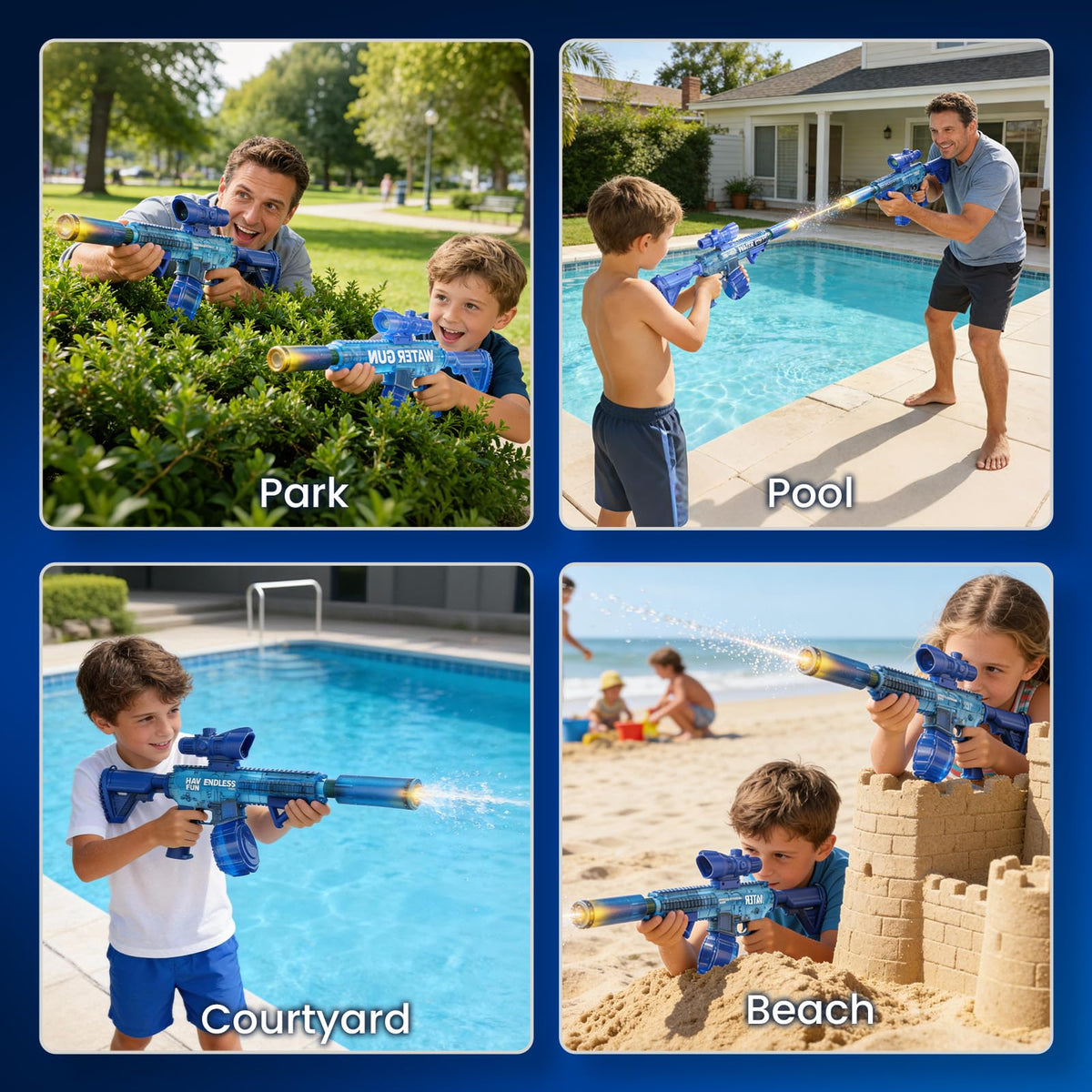 Joyinntere electric water gun colorful light effect for lively evening battles