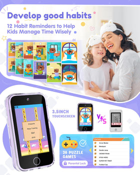 Joyjam kids phone showcasing ABC learning for early literacy