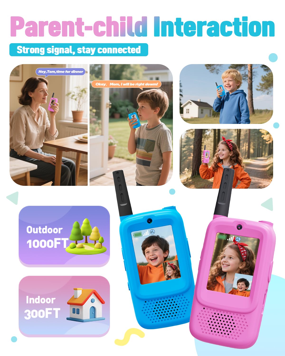 Joyjam video walkie talkies outdoor hiking use—long range connection for adventures