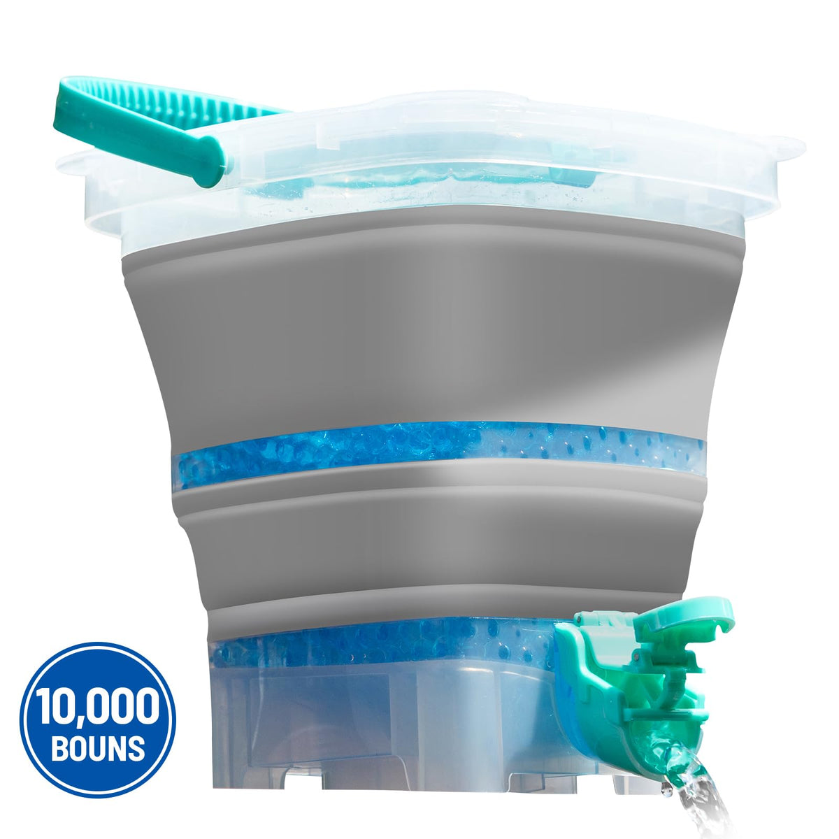 Joykey Gel Splatter Ammo Bucket opened to base camp for quick reload during games.