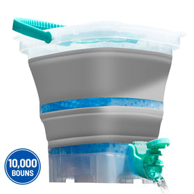 Joykey Gel Splatter Ammo Bucket opened to base camp for quick reload during games.