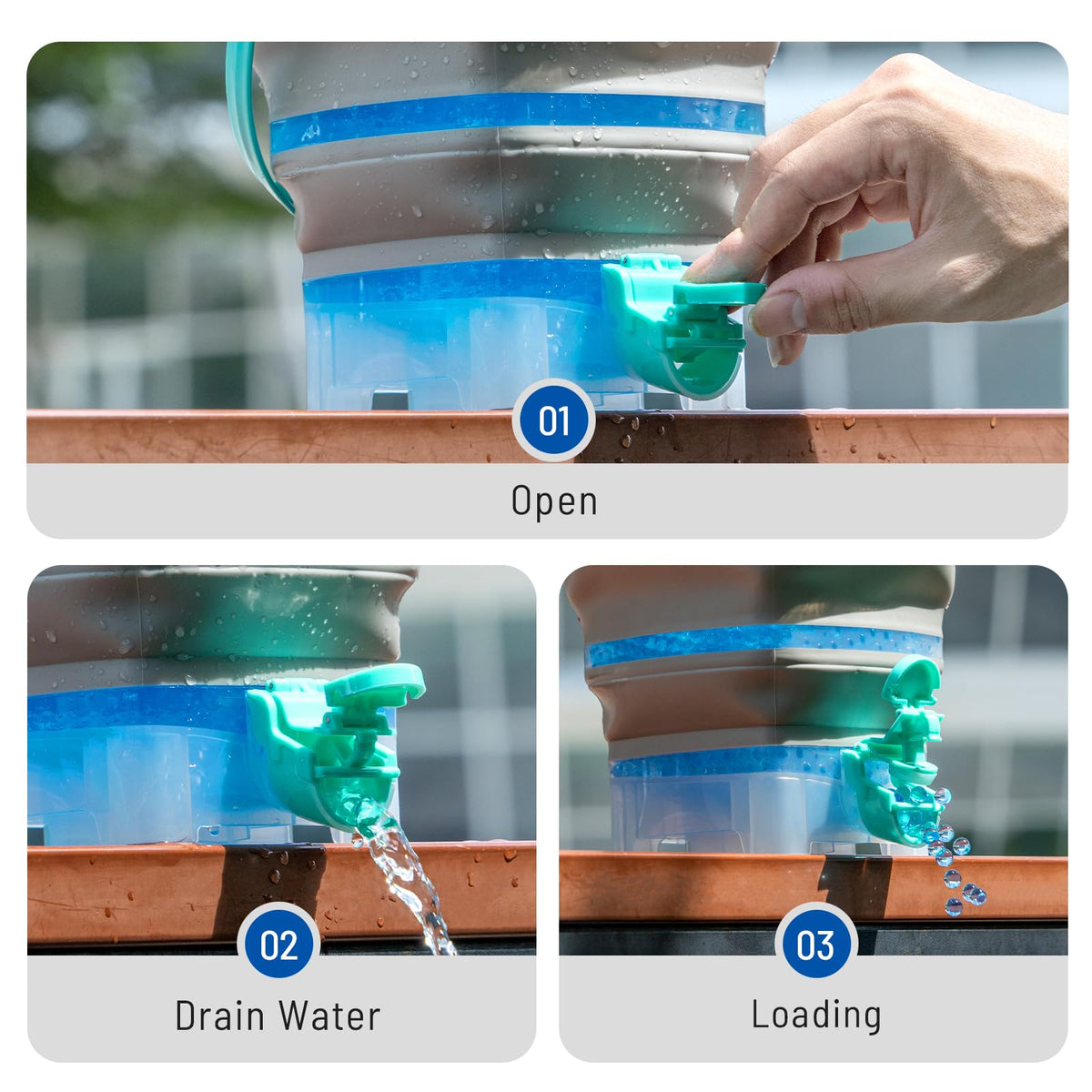 Joykey Gel Splatter Ammo Bucket water drain-switch supports safe, controlled loading.