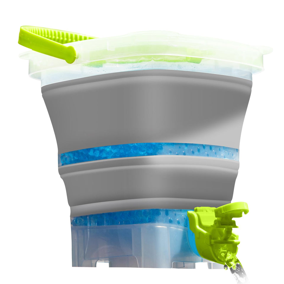 Joykey Gel Splatter Bucket folded for compact storage and quick setup.