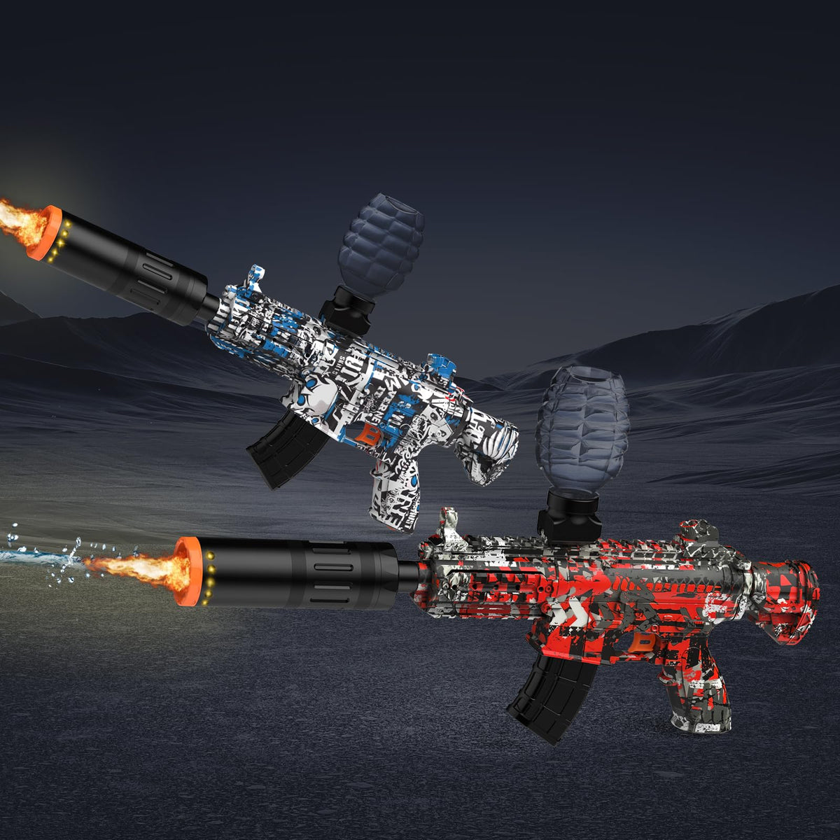 Joykey LED light up action in low light outdoor splatter game